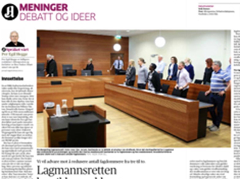 Utklipp fra Aftenposten Meninger: "Lagmannsretten bør ikke svekkes". 