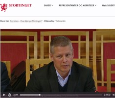 Utklipp fra Stortinget.no, høring med Curt A. Lier.